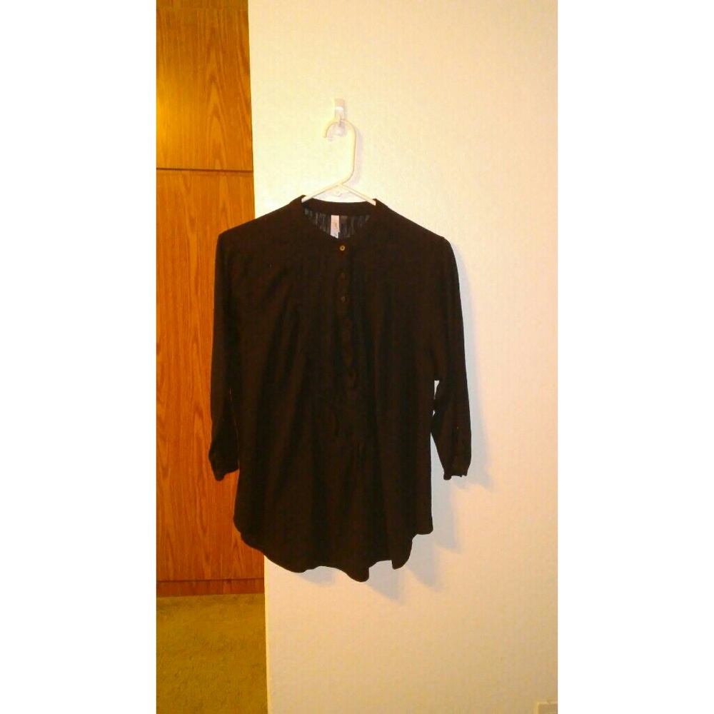 Lace button up long selve