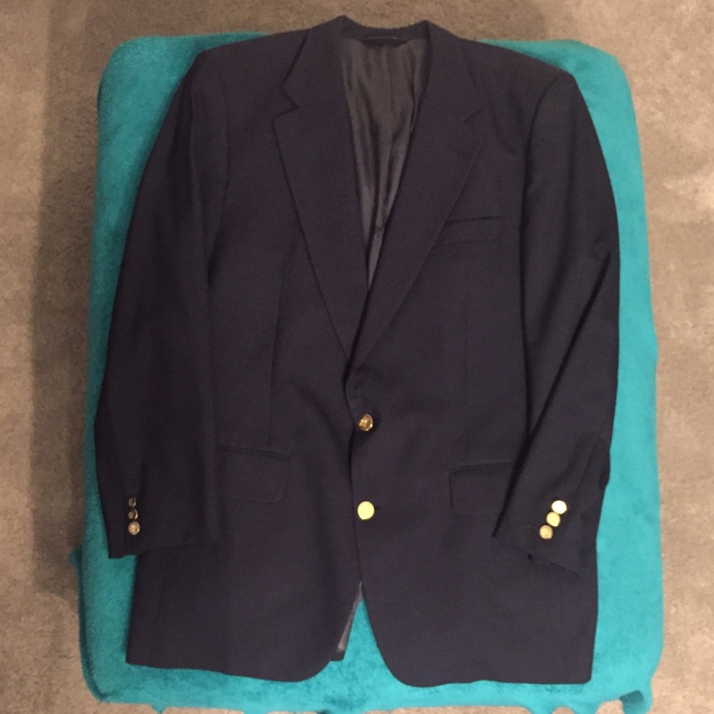 Burberrys Single breasted navy suit jacket