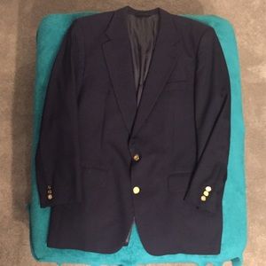 Burberrys Single breasted navy suit jacket
