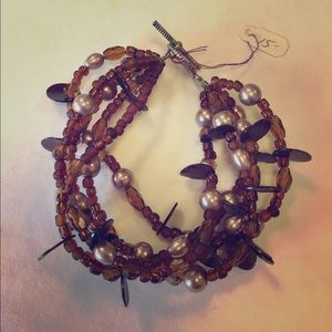 Brown Beaded Layer Bracelet