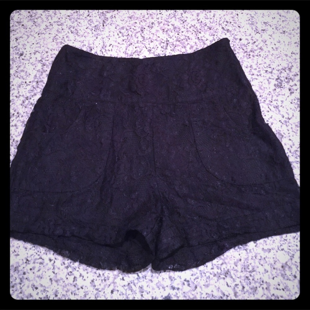 Lace high waisted shorts