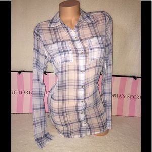 Hollister Long Sleeve Shirt Tunic Blouse