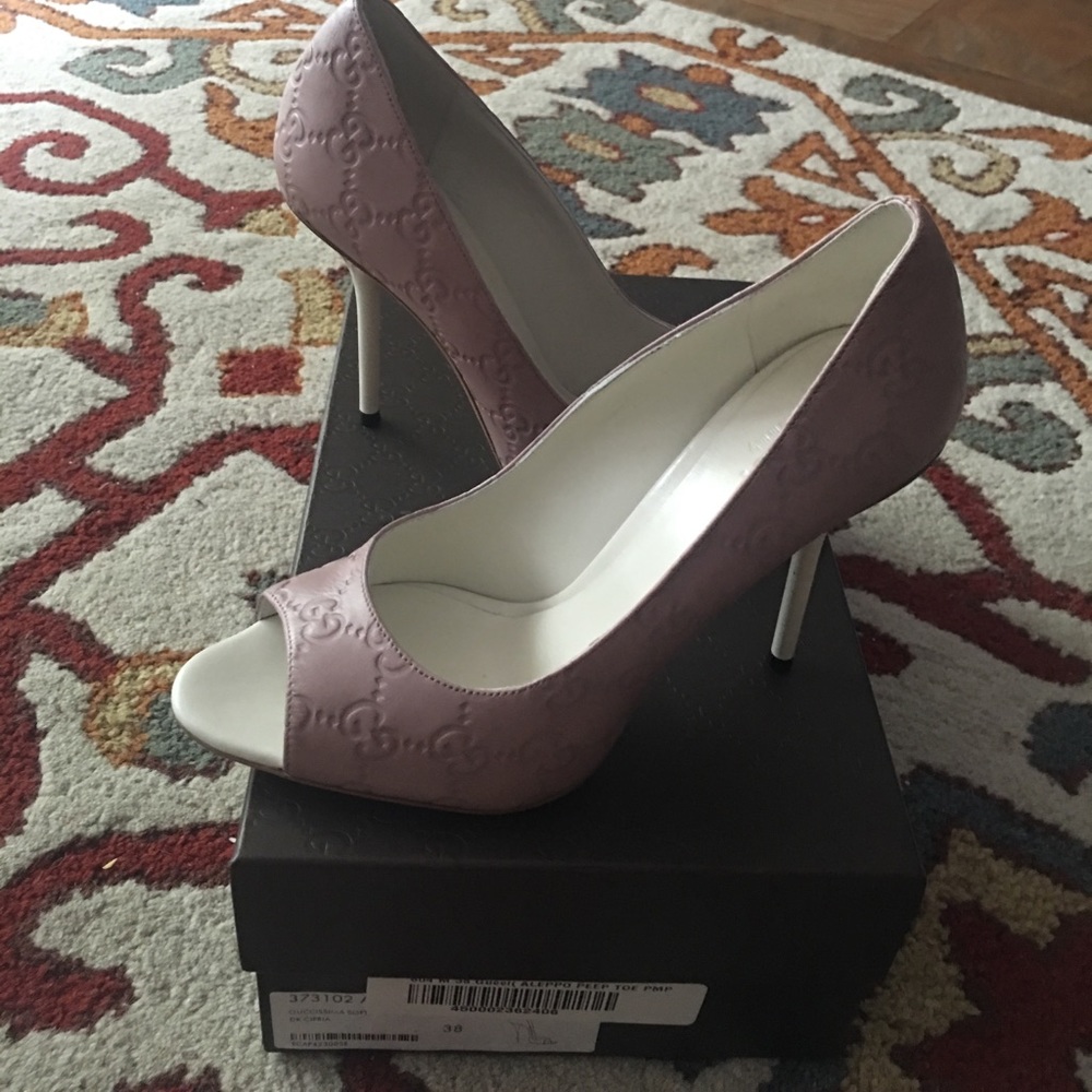 Gucci guccissima aleppo peep toe pamp size 38