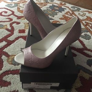 Gucci guccissima aleppo peep toe pamp size 38