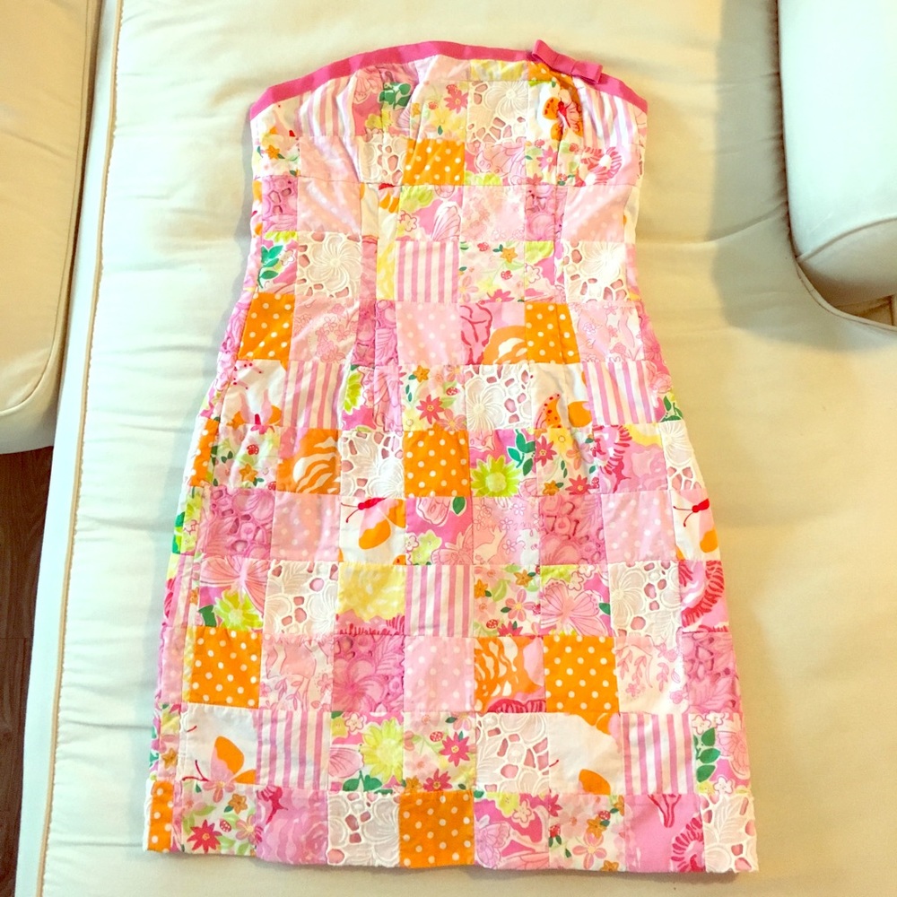 Lilly Pulitzer Patchwork Strapless Dress