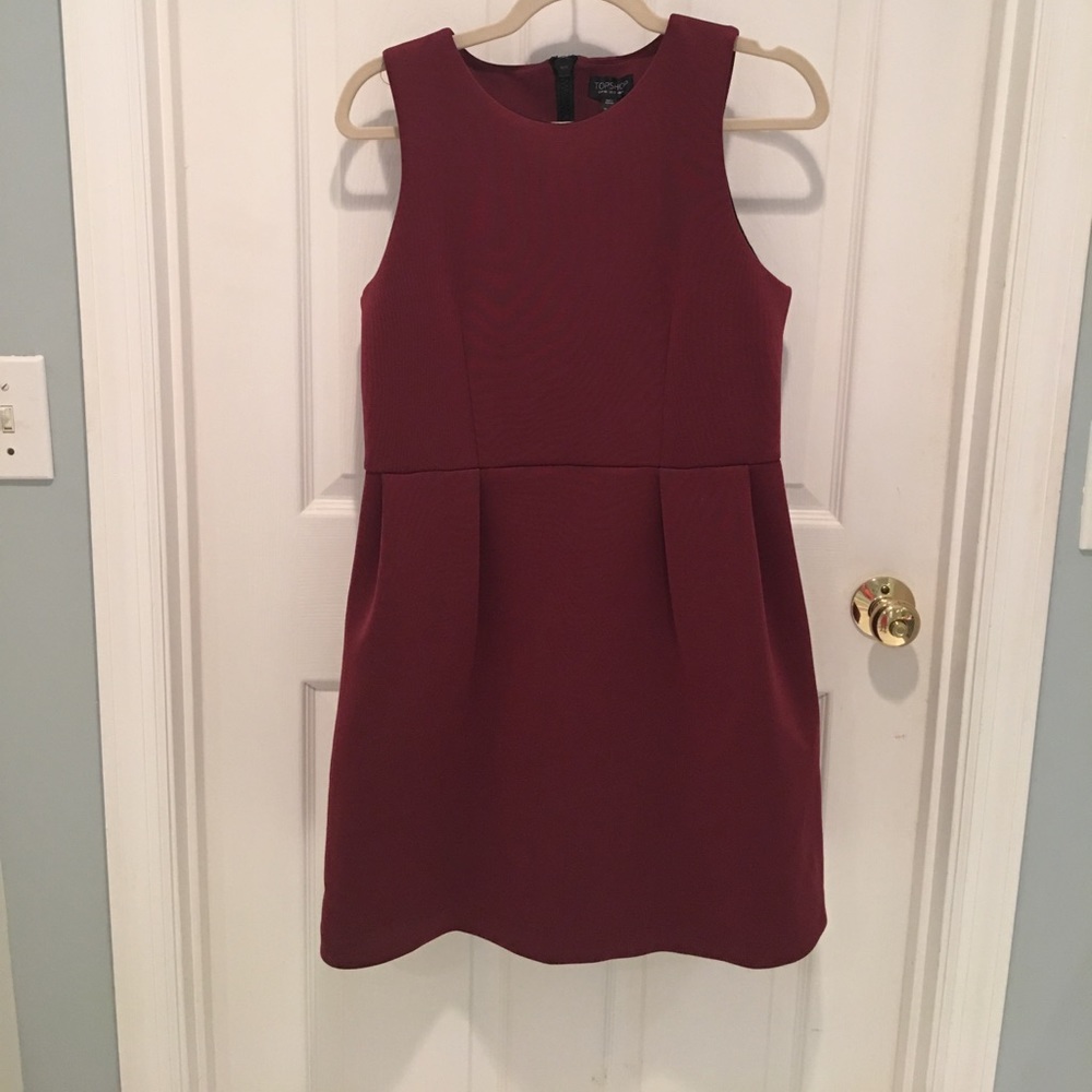 Top Shop dress burgundy fit & flare size 12