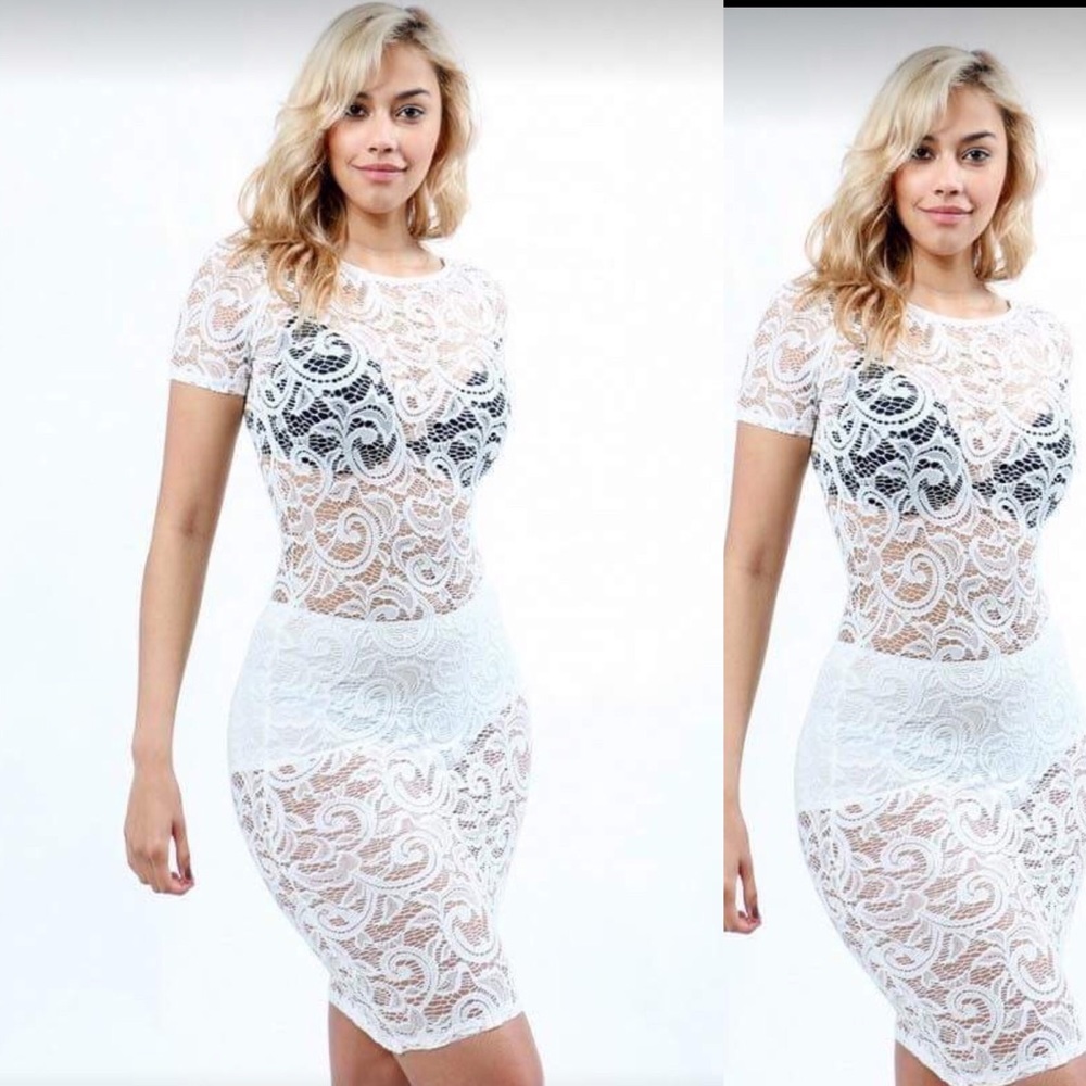 Lace midi dress