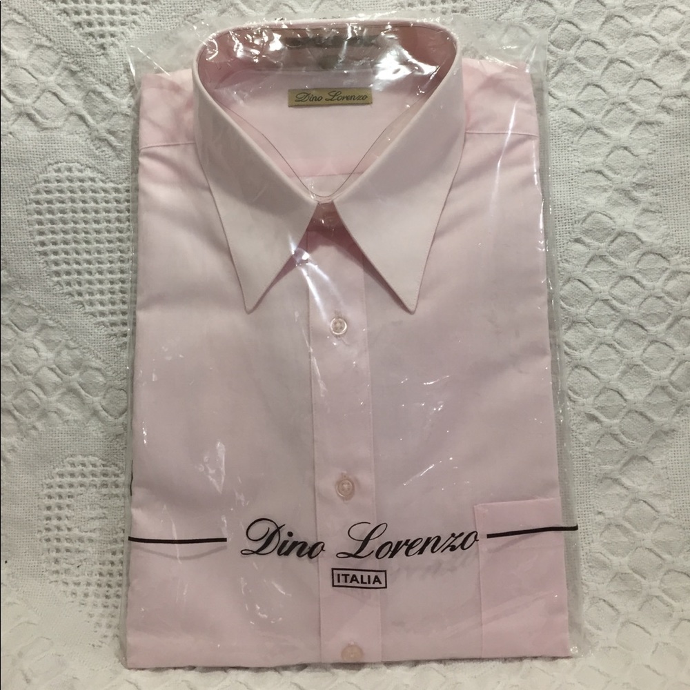 Dino Lorenzo Men's Italia Dress Shirt Pink new