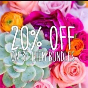 Receive 20% of if you bundle 3 or more items!