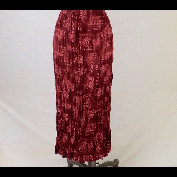 CM Shapes Skirts Vintage Broomstick Skirt Long Crinkle Pencil Rayon