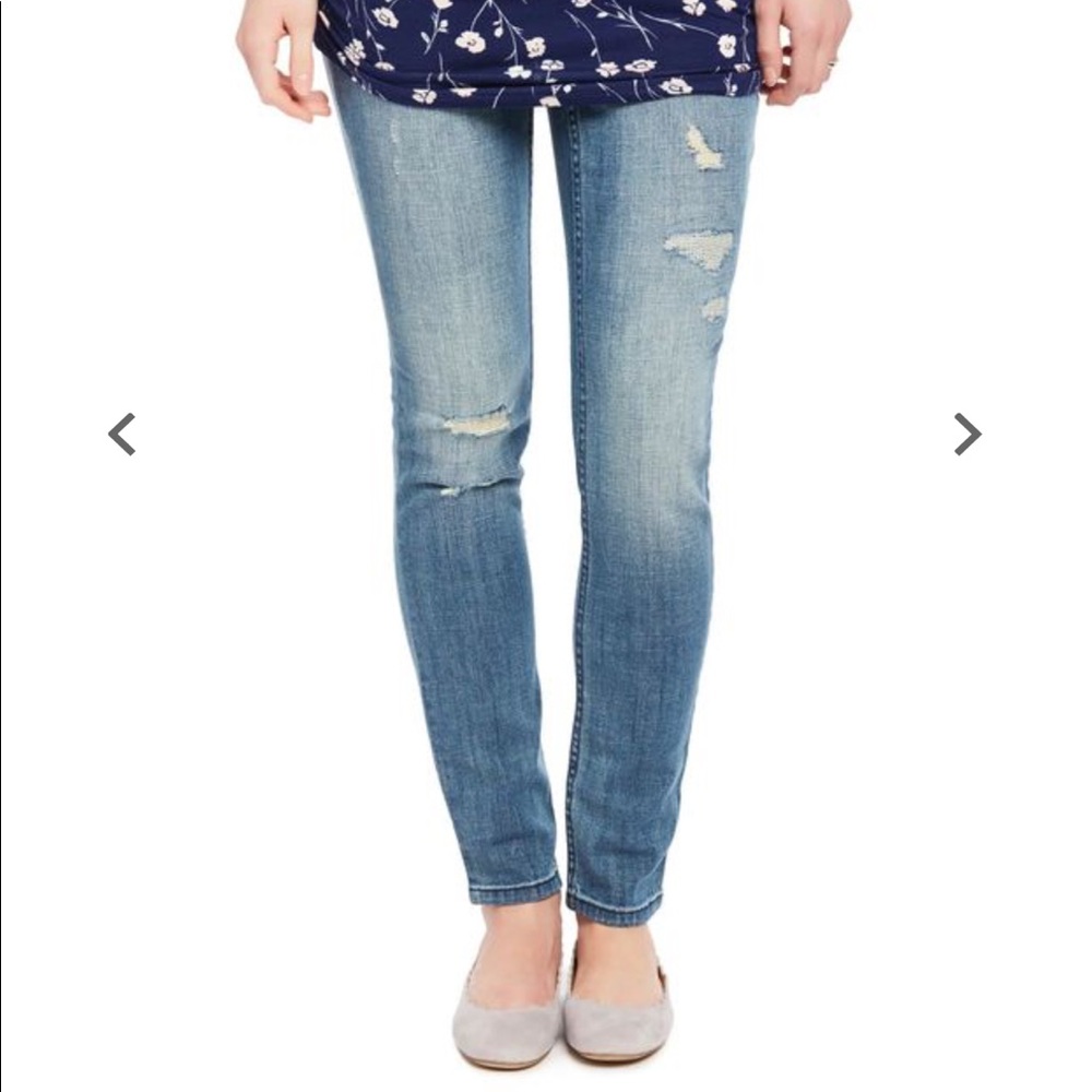 NWT Indigo Blue Distressed Light Wash Skinny Jeans
