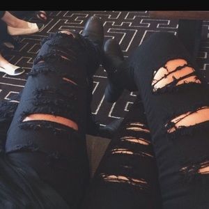 G by Guess Black Ripped Skinny Jeans