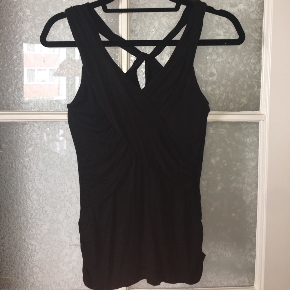 bebe Black Top With Crisscross Back