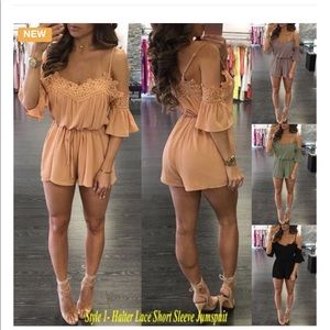 💖💖💖Light orange Halter Lace jumpsuit💖💖💖