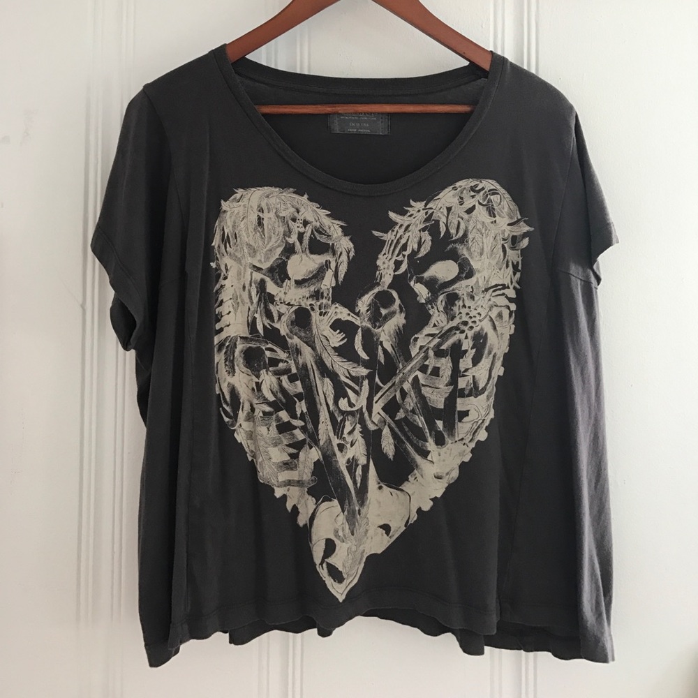 All Saints Graphic Cropped Tshirt