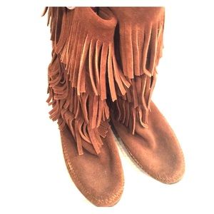 Minnetonka Real Suede Moccasin Boots Sz 9