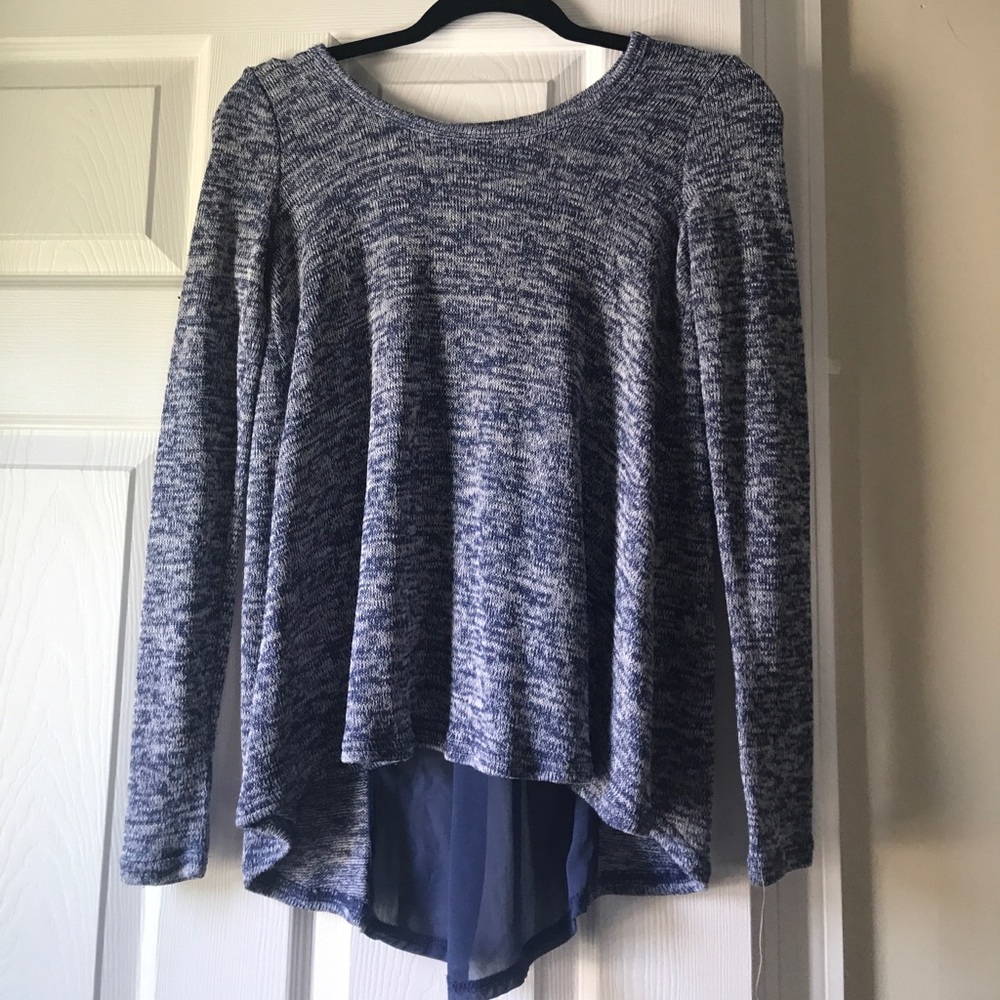 Blue Long Sleeve with Chiffon Back