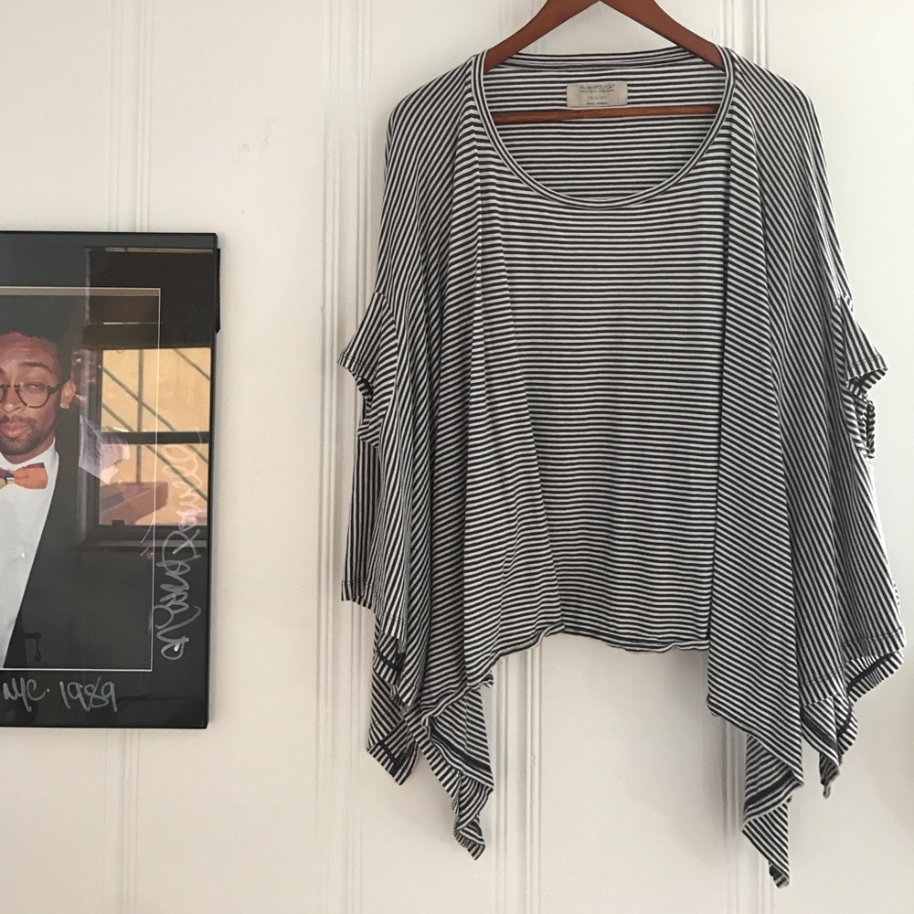 All Saints Striped Flowy Tee