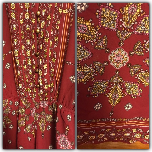 Autumn Colors Boho Flirty Cutout Lined Romper SM - Picture 5 of 6