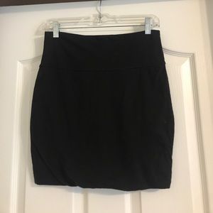 Black fitted mini skirt