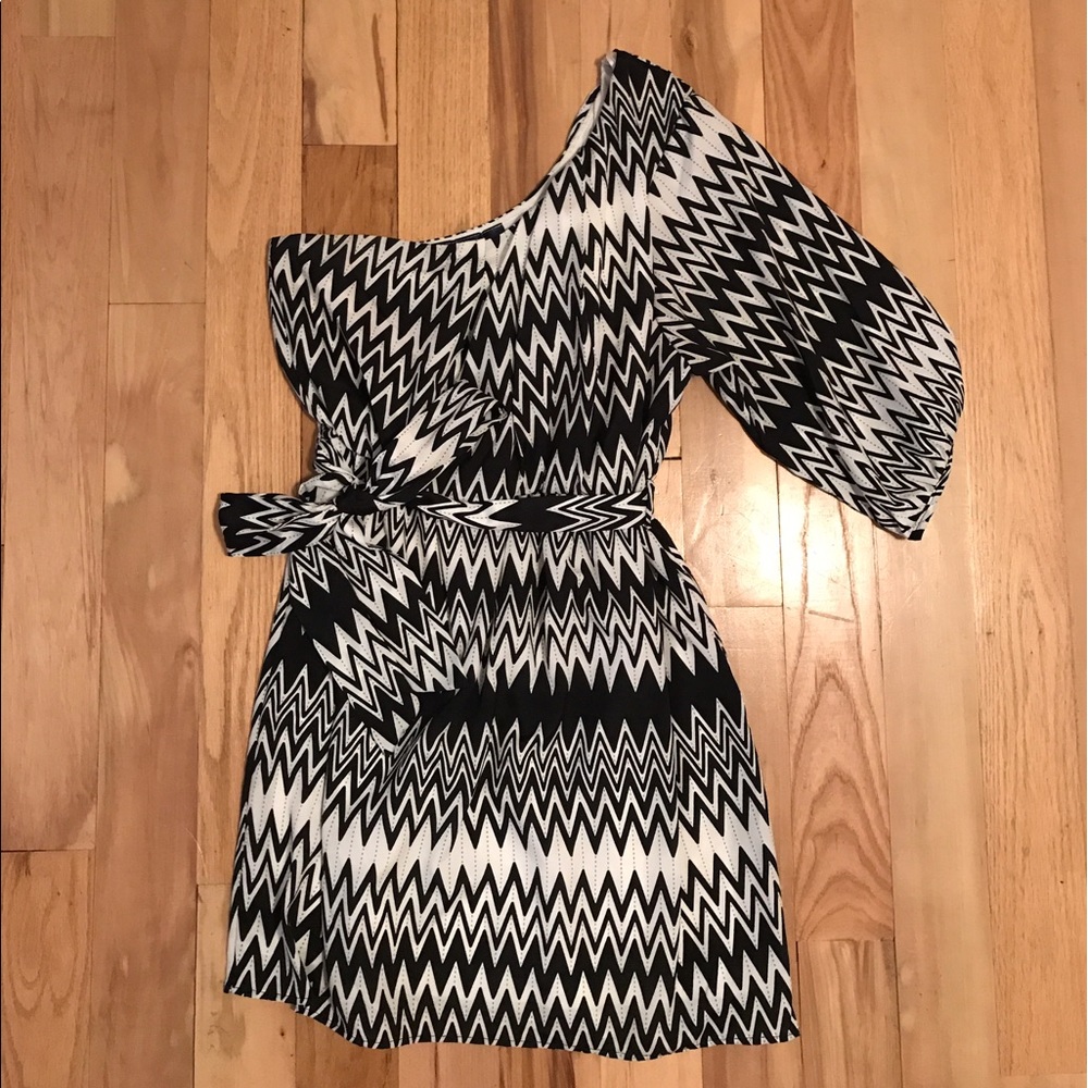 Blue Rain one shoulder dress from Francesca's
