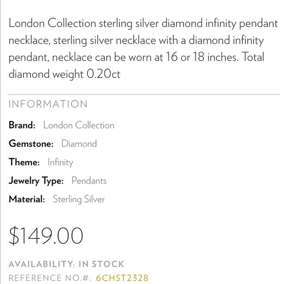 London Jewelers Diamond Infinity Necklace - Picture 2 of 2