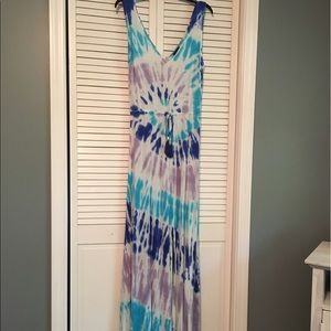 Venus Maxi Dress in Blue Tie Dye