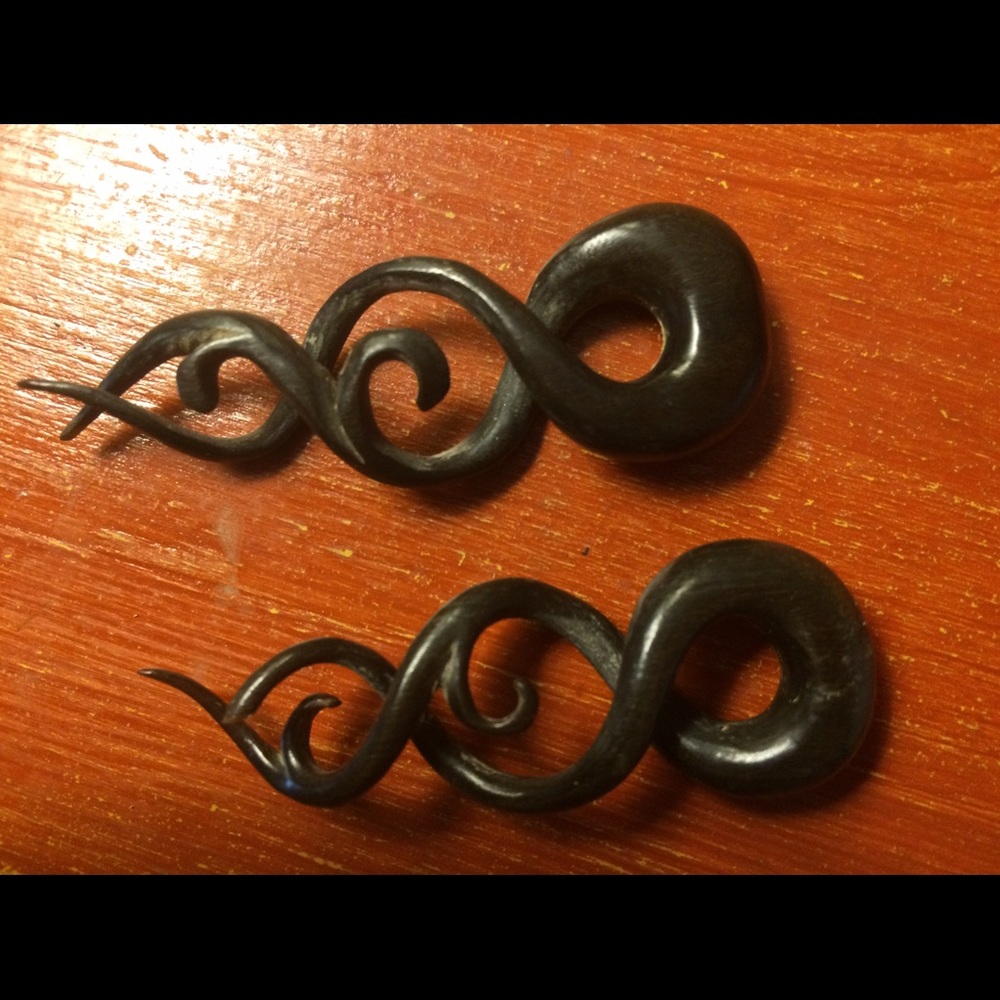 1/2" tapered black wooden hand carved tapers