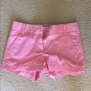 Pink J Crew chino shorts