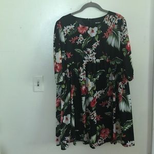 Black Floral Shift Dress