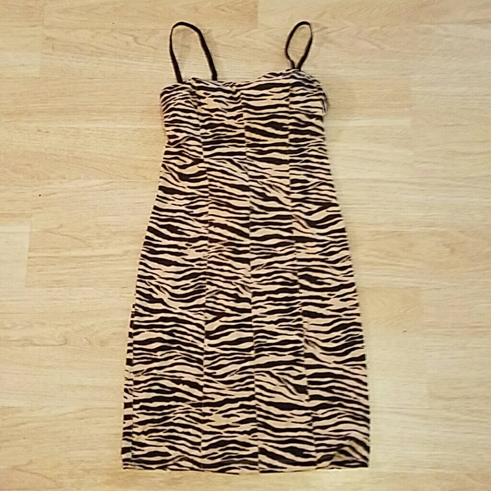 Victoria secret Black Tan Zebra Print Tight Dress
