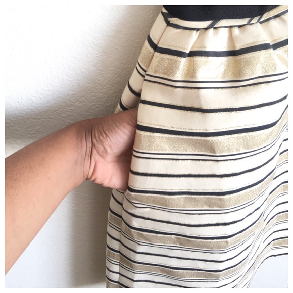 J.Crew Black Metallic Gold Cotton Silk Dress - Picture 5 of 6