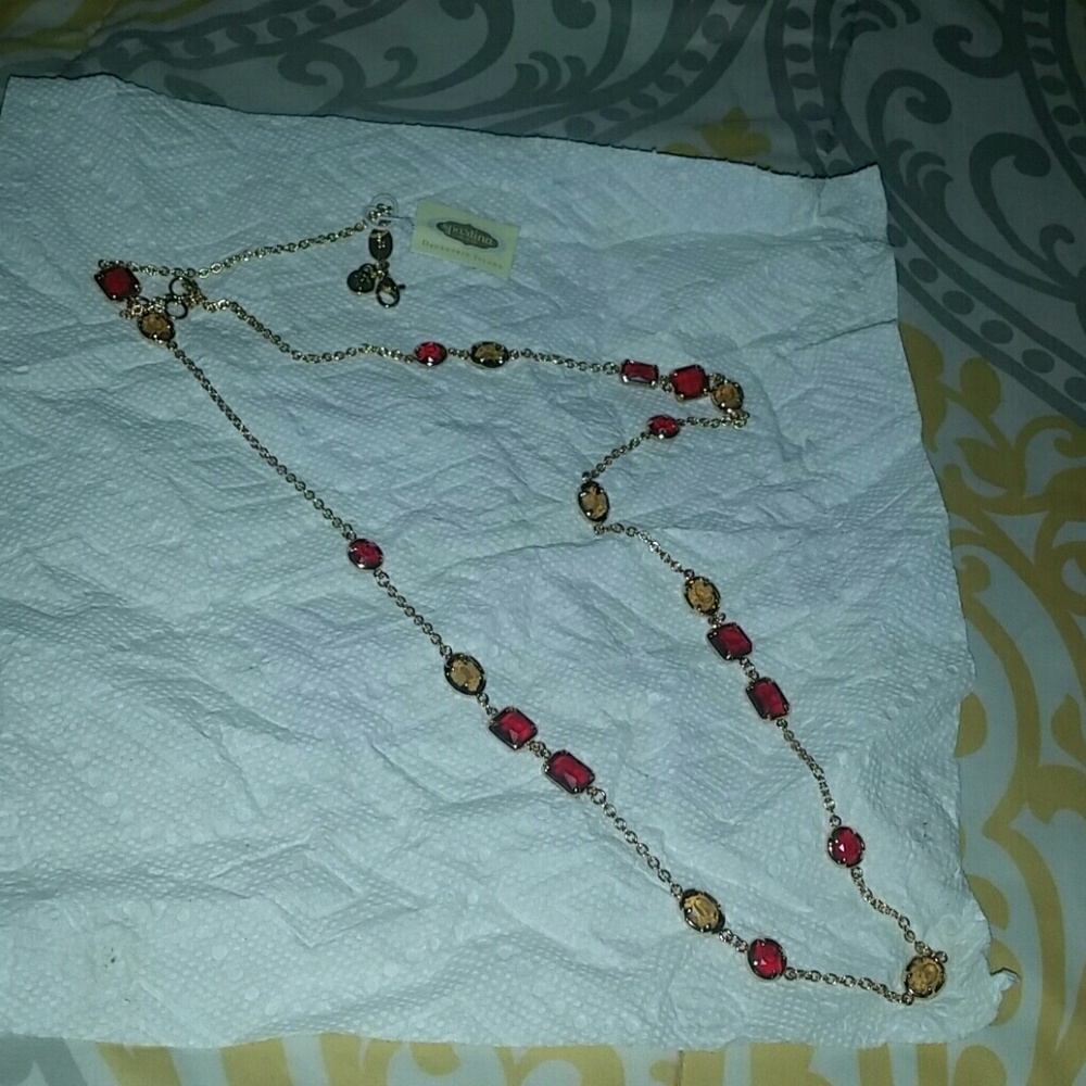 Beach sparkle Necklace 36"(RASP)