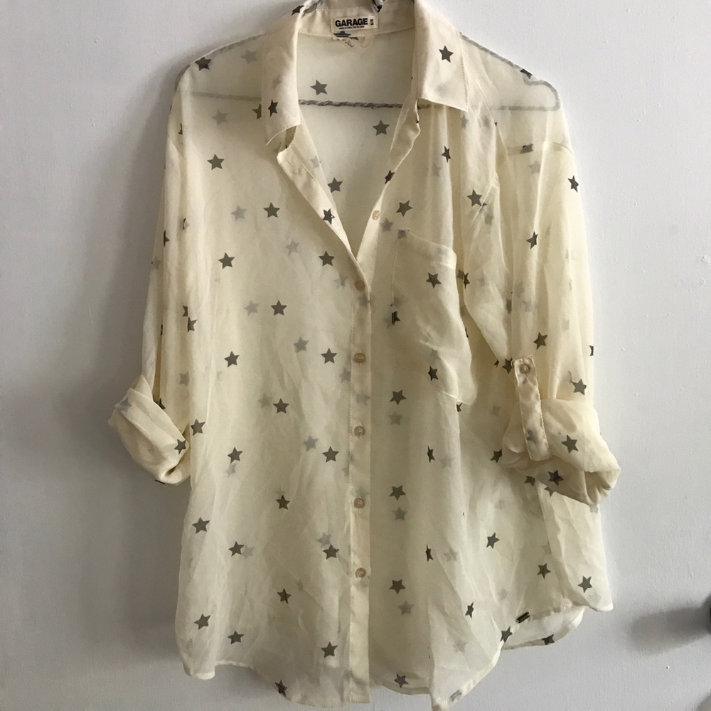 Sheer Starred Button down Garage shirt