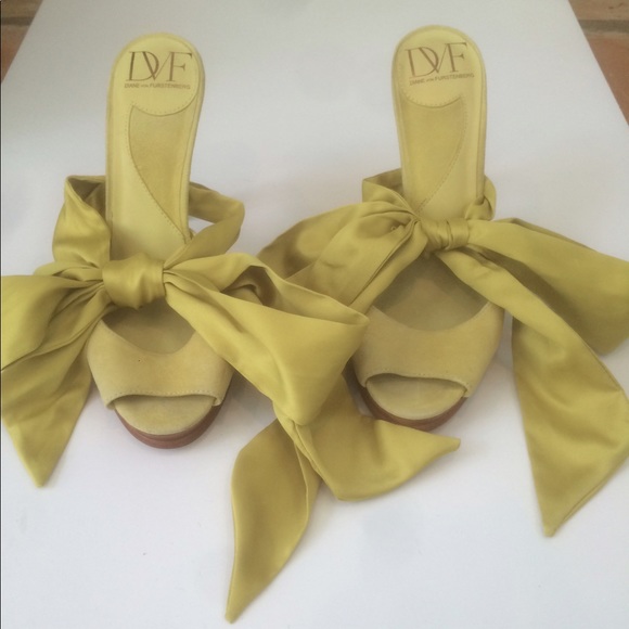 Diane Von Furstenburg Eva Scarf Tie Platform Mules - Picture 2 of 5