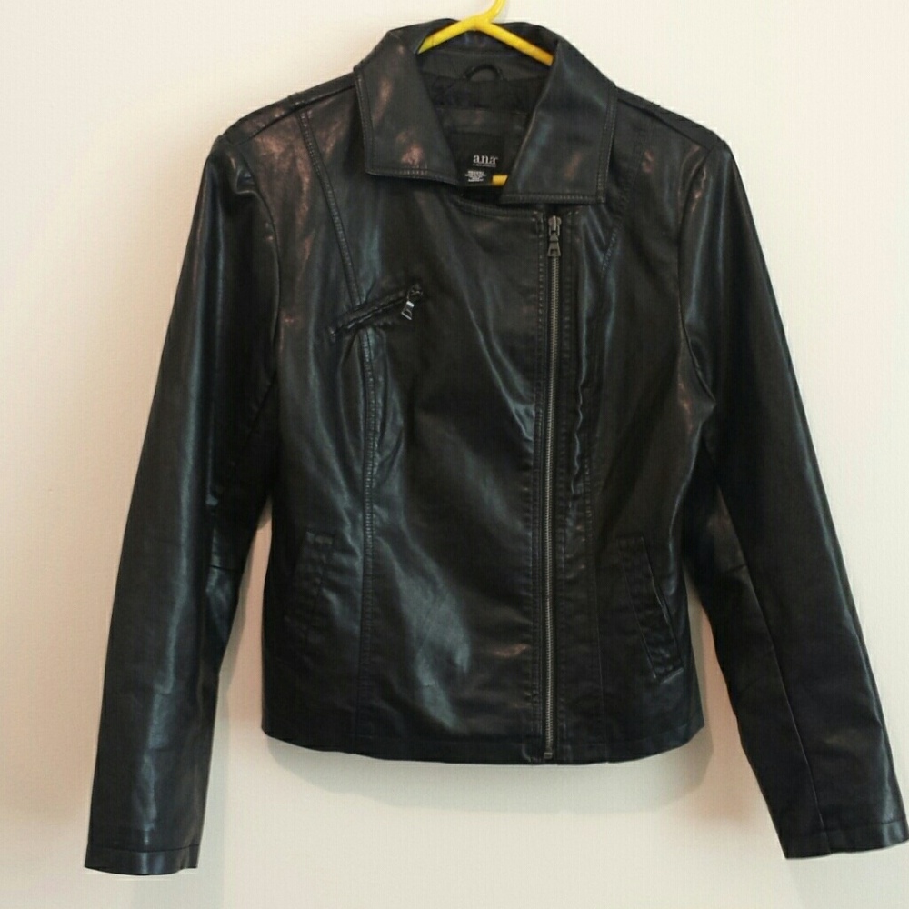 Ana black leather jacket