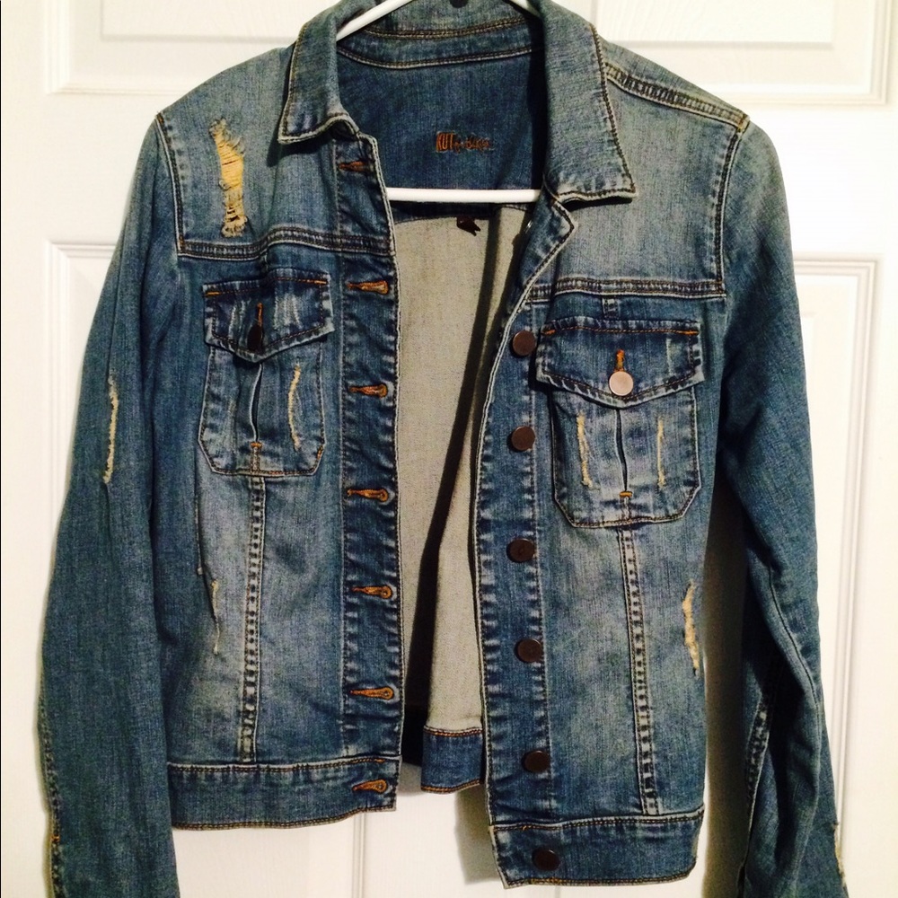 KFTK Distressed Denim Jacket