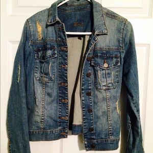 KFTK Distressed Denim Jacket