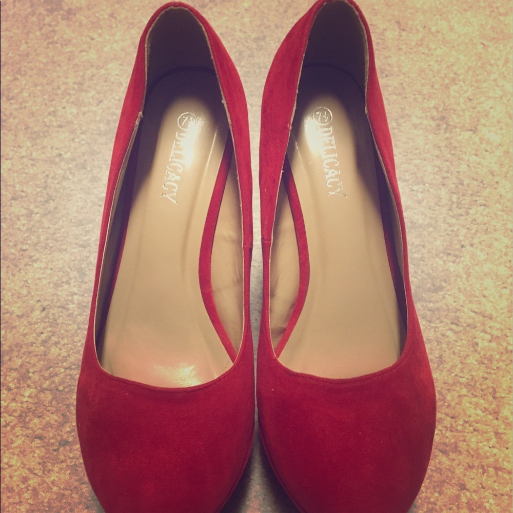 Red  wedges shoes