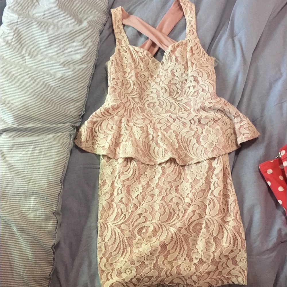 Charlotte Russe pink peplum dress
