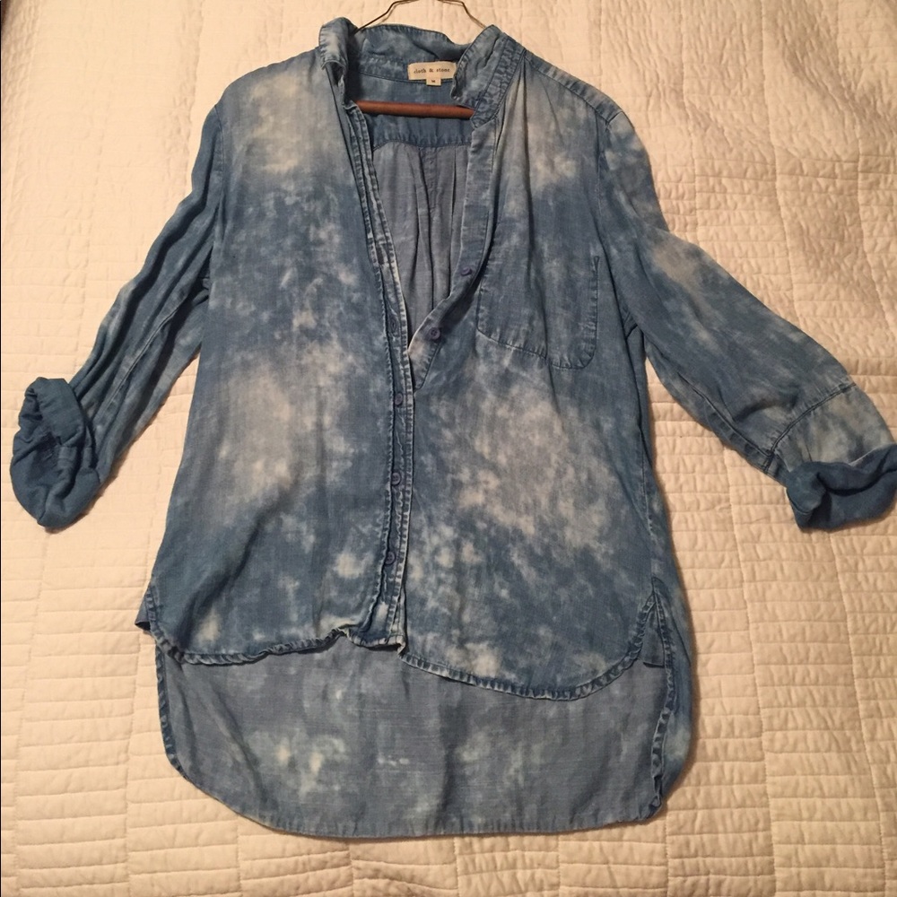 Super cute acid wash jean shirt