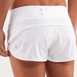 Lululemon white speed short size 2