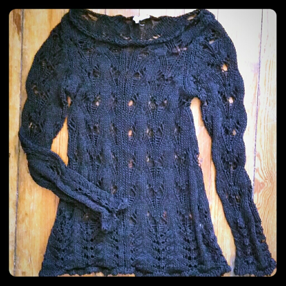 Open knit Anthro layering sweater