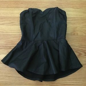 Leather peplum top