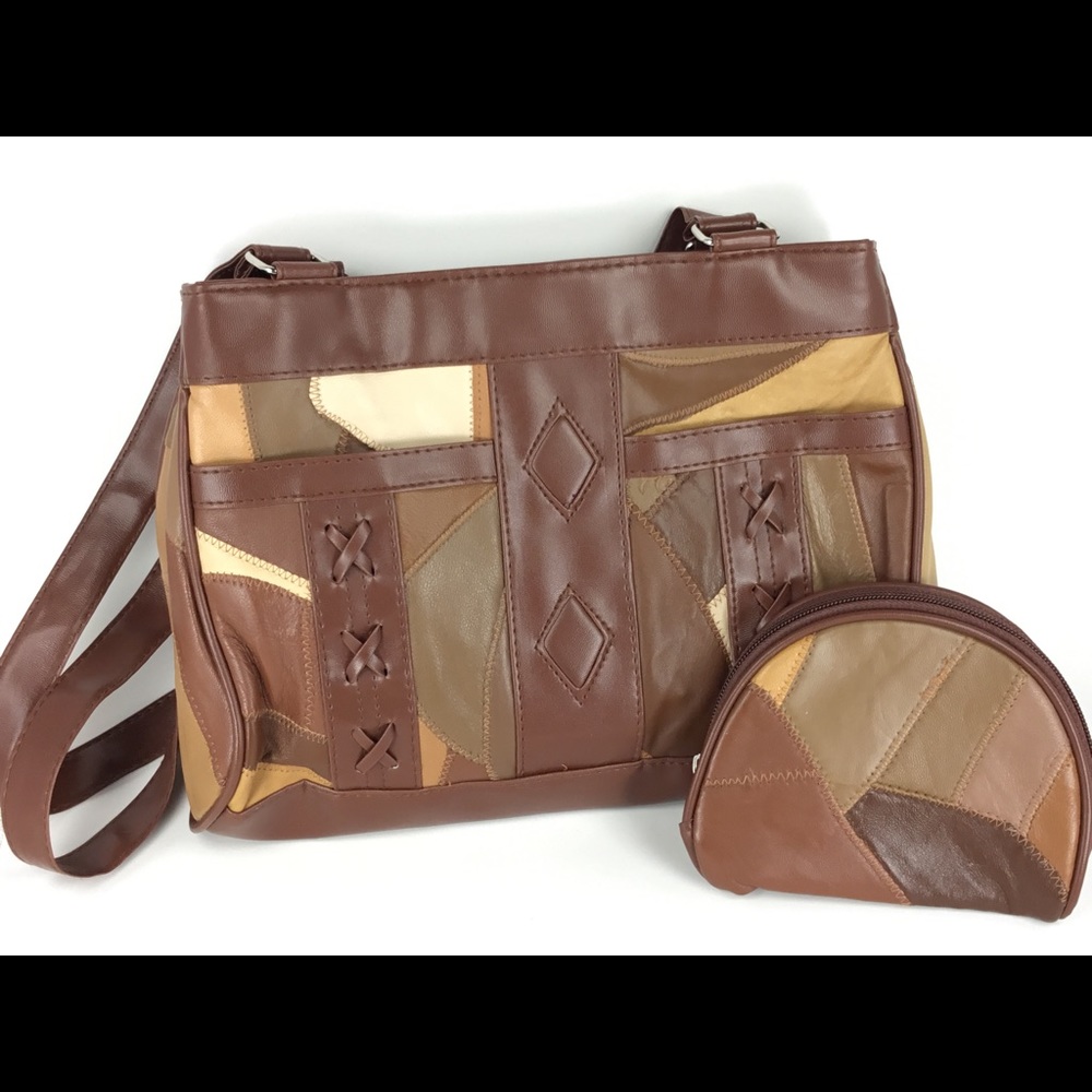 Leather Purse Matching Coin/Wallet Set Medium Size