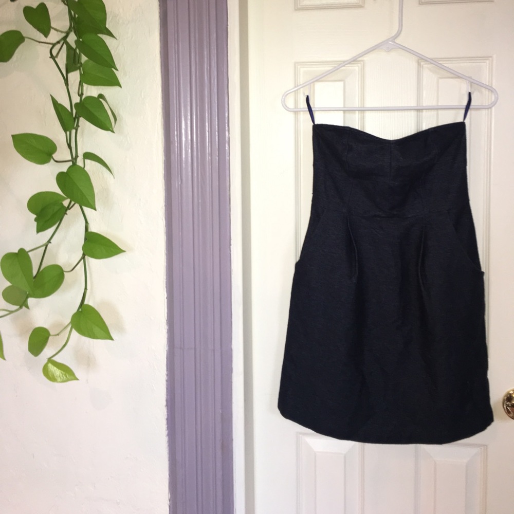 Urban Outfitters Strapless faux denim dress Size M