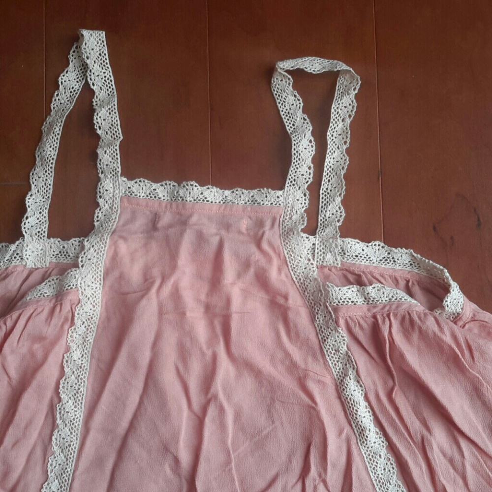 LACE TRIM LONG TUNIC TANK BLUSH - Picture 5 of 5