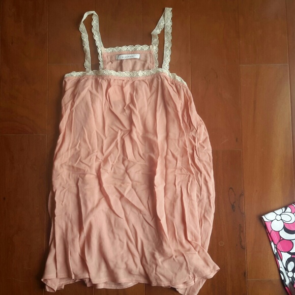 LACE TRIM LONG TUNIC TANK BLUSH - Picture 3 of 5