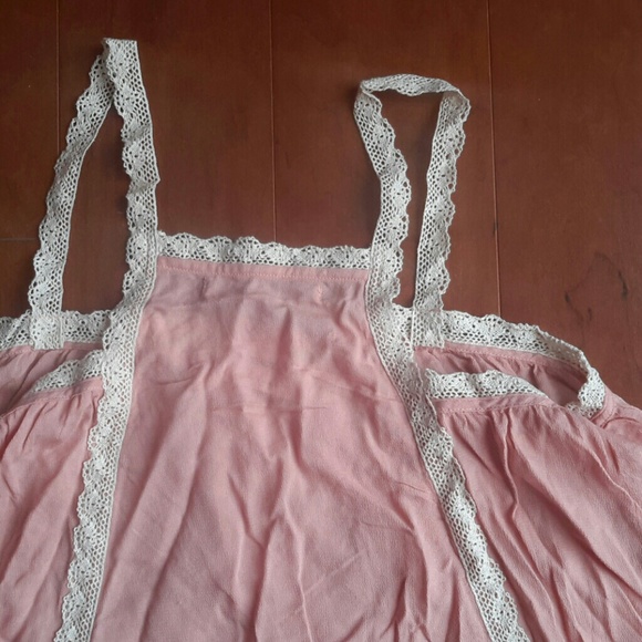 LACE TRIM LONG TUNIC TANK BLUSH - Picture 5 of 5