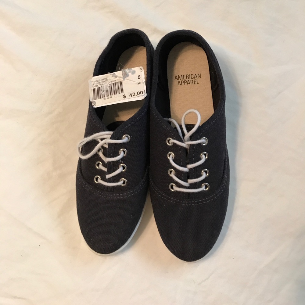 American Apparel Dark Wash Denim Tennis Shoe